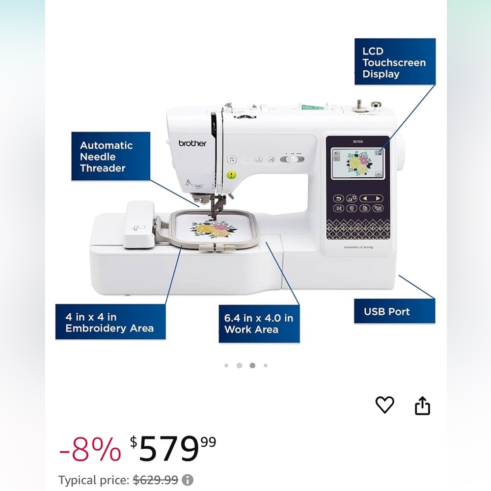 Brand new original Brother SE700 sewing and embroidery machine